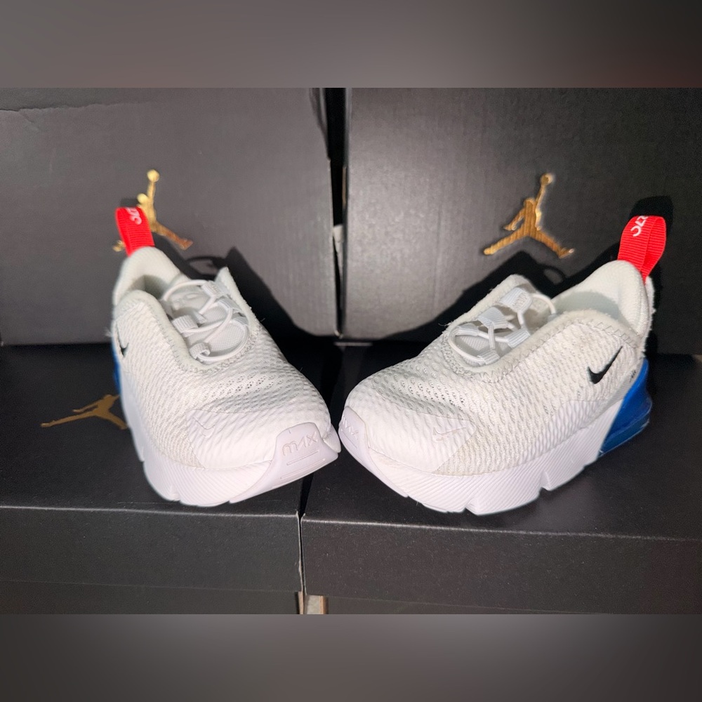 Nike Kids White and Red Slip-On Sneakers